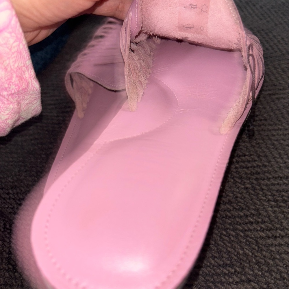 ESPIRITU SIZE 10 Leather Slip-On Sandals - Picture 4 of 4